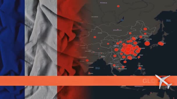 Απαγορευμένη ταξιδεύει καραντίνα παγκόσμια πανδημία του ιού της κορώνας Covid-19 Coronavirus κινεζική λοίμωξη της Γαλλίας - Πλάνα, βίντεο