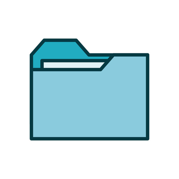 folder file document line style icon - Vector, Image
