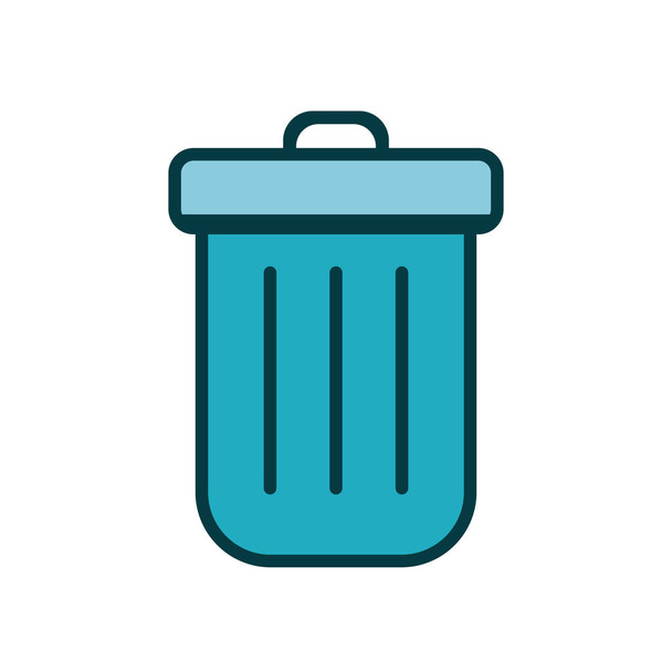 bin icono de estilo de línea de residuos - Vector, Imagen