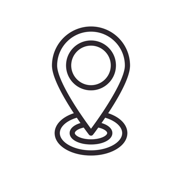 pin pointer location line style icon - Vector, Image