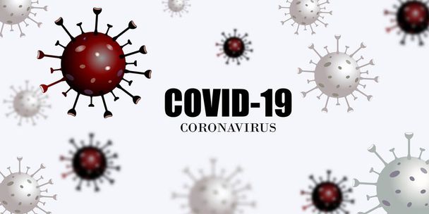 Malattia di Coronavirus COVID-19 infezione medica. Cellule virali covide influenzali respiratorie. Nuovo nome ufficiale della malattia di Coronavirus denominato COVID-19, illustrazione vettoriale
 - Vettoriali, immagini
