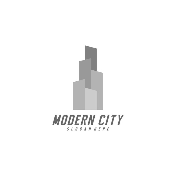 Modern Şehir Logo Tasarım Vektör Şablonu, Emlak Logosu Konsepti, Amblem, Tasarım Konsepti, Yaratıcı Sembol, Simge Simgesi, Simge - Vektör, Görsel