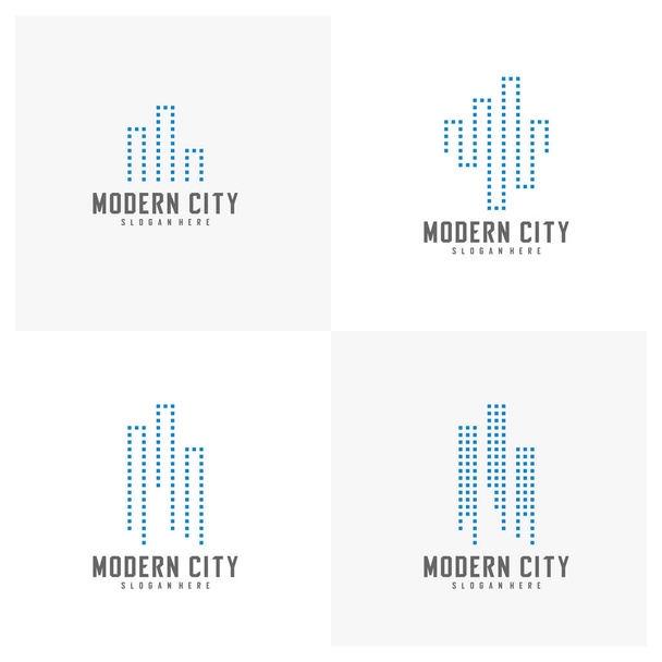 Σύνολο Modern City Logo Design Vector Template, Real estate Logo Concept, Emblem, Design Concept, Creative Symbol, Εικονίδιο - Διάνυσμα, εικόνα