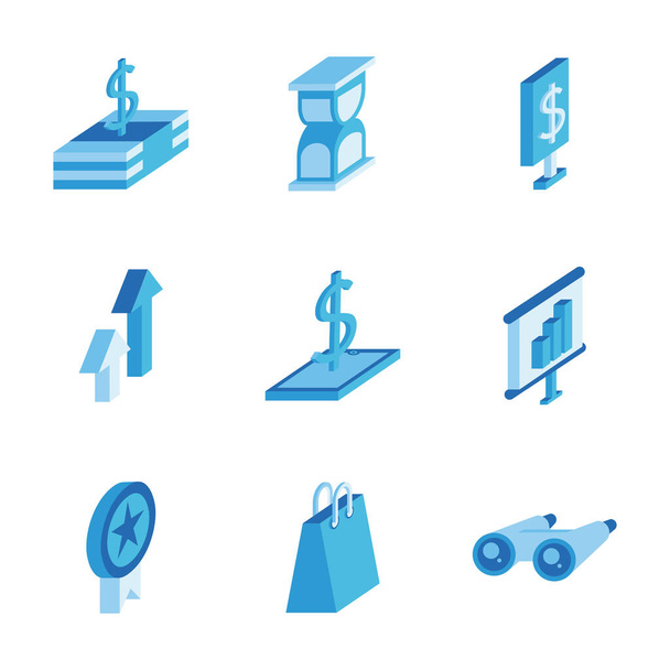 paquete de iconos de conjunto de comercialización
 - Vector, Imagen