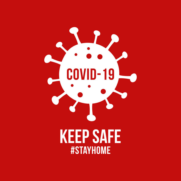 Σταματήστε το COVID-19. Corona μείνε σπίτι - Διάνυσμα, εικόνα