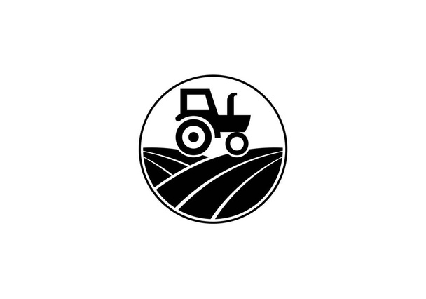 Logotipo do trator ou modelo de logotipo da fazenda, adequado para qualquer empresa relacionada às indústrias agrícolas
. - Vetor, Imagem