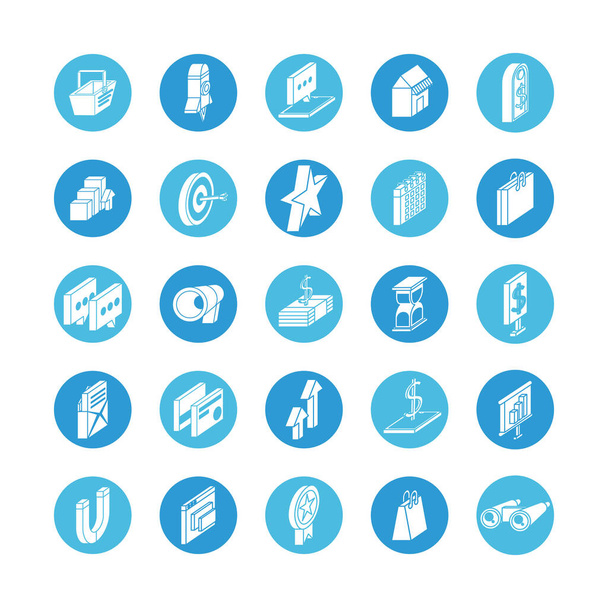paquete de iconos de conjunto de comercialización
 - Vector, imagen