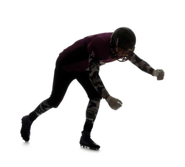 Silhouette amerikai labdarúgó fehér háttér - Fotó, kép