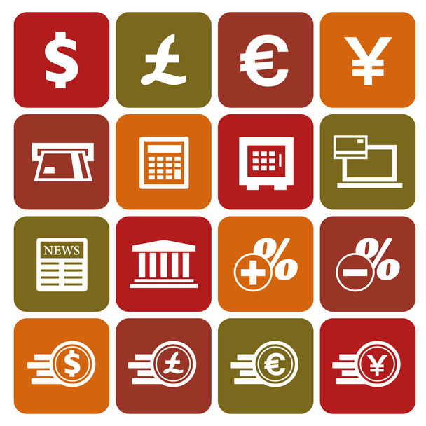 Financial and money icon set - Vector, Image