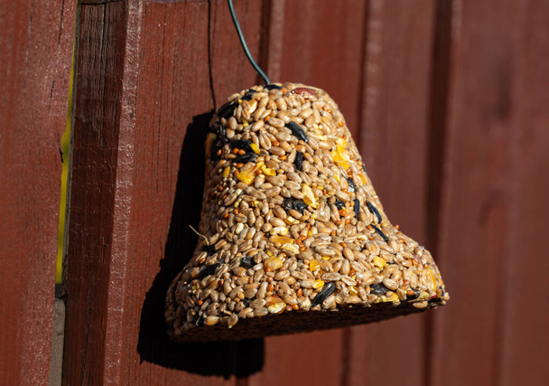 さまざまな穀物の鐘、庭のすべての鳥の珍味 - 写真・画像