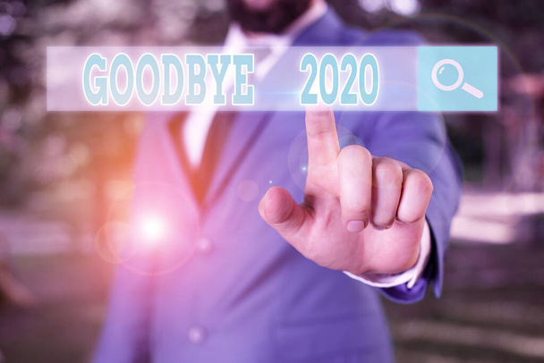 Fogalmi kézírás, amely bemutatja a Good Bye 2020. Üzleti fotó bemutatja a jó kívánságait, amikor elválnak, vagy a végén a tavalyi év. - Fotó, kép