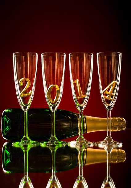 Champagne for new year - Foto, Imagen
