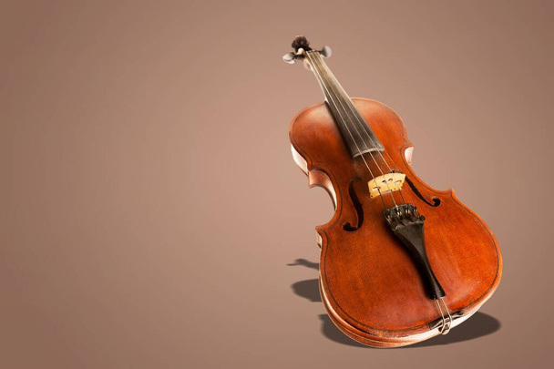 Wooden classic violin isolated  - Fotó, kép