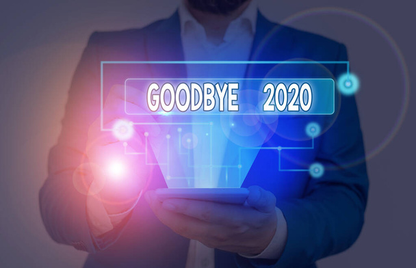 Текст для написания слов Good Bye 2020. Бизнес-концепция для выражения добрых пожеланий при расставании или в конце прошлого года
. - Фото, изображение