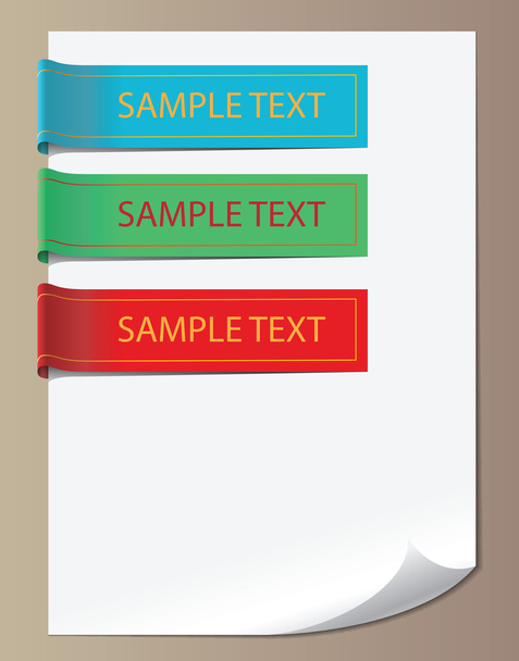 Color bookmarks, ribbons - Vector, Image