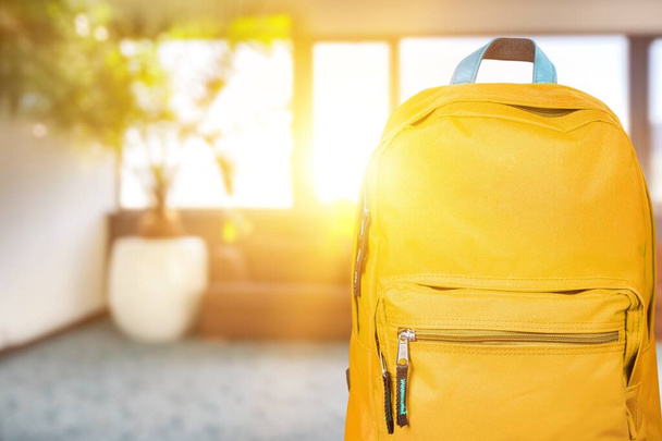 school backpack on background - Foto, Imagen