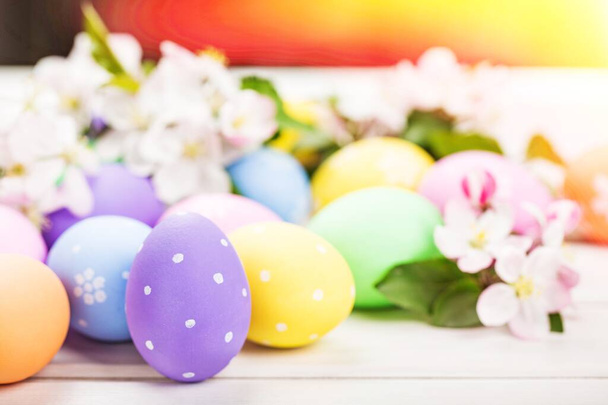 Värikäs maalattu pääsiäismunia, loma käsite
 - Valokuva, kuva