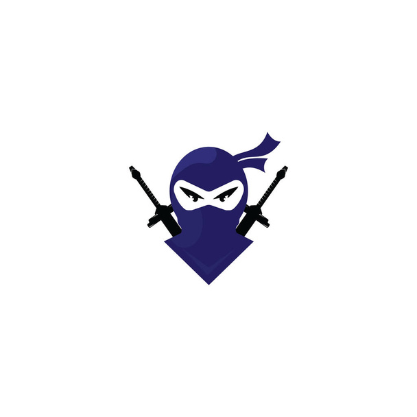 Wzór logo wektora ninja. - Wektor, obraz