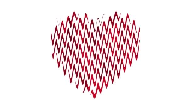 Liquid Heart Animation mit modernen roten Wellen auf weißem Hintergrund. 4k trendige, schöne Loopanimation. Verwendbar für Hintergründe, Love Story, Banner, Webseiten, soziale Medien, Likes - Filmmaterial, Video