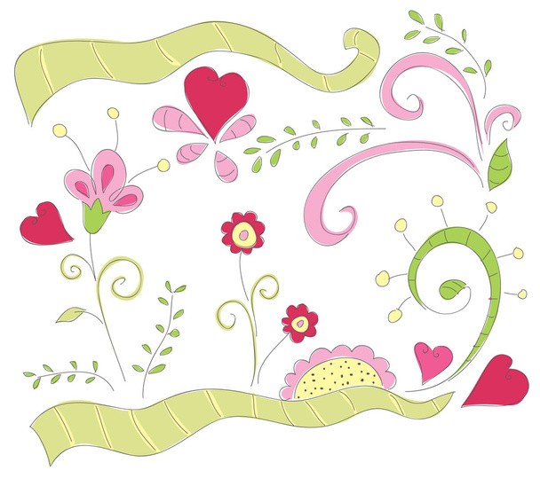 Vector floral doodles - Vecteur, image