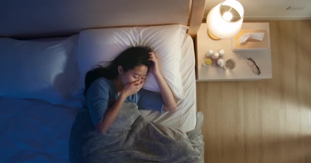 woman was sad on bed - Filmati, video