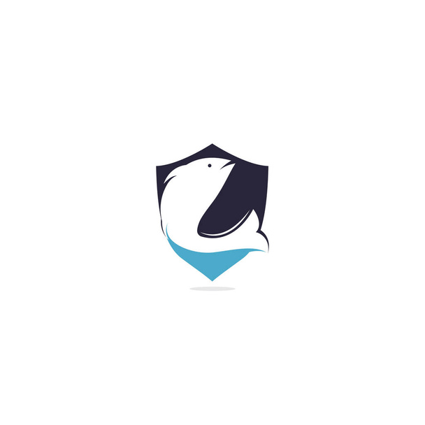 Diseño del logotipo del concepto de escudo vectorial de peces. concepto de logotipo de pesca
. - Vector, Imagen