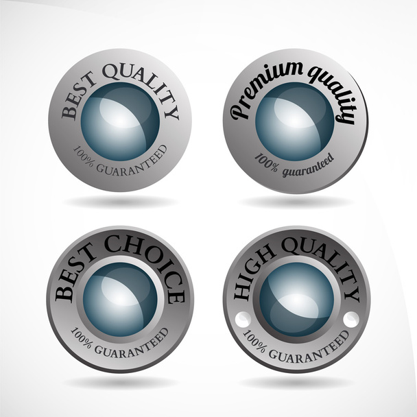 collection of abstract silver badges, tags, sign - Vector, afbeelding