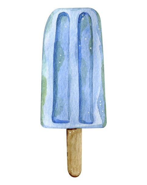 Acuarela ilustración de helados jugosos en palo de madera
 - Foto, Imagen