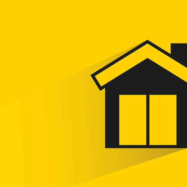 edificio de la casa con sombra caída fondo amarillo
 - Vector, Imagen