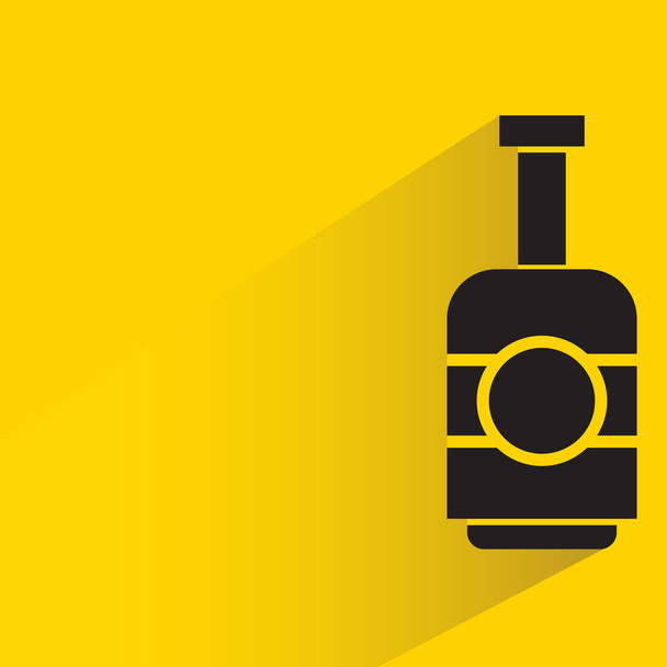 bouteille de boisson avec ombre portée fond jaune
 - Vecteur, image