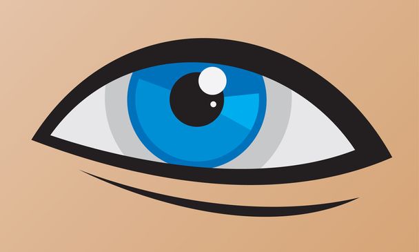 Modelo de logotipo olho azul bonito humano
 - Vetor, Imagem