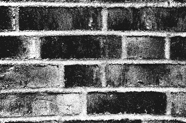 Stress oude bakstenen muur textuur. Zwart-wit grunge achtergrond. EPS8-vectorillustratie. - Vector, afbeelding