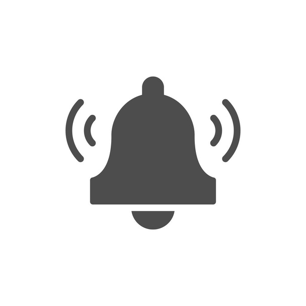 Bell glyph icoon en wekker concept - Vector, afbeelding