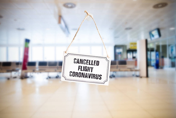 Vuelos cancelados debido a la propagación del coronavirus, covidio pandémico 19 en el aeropuerto
 - Foto, imagen