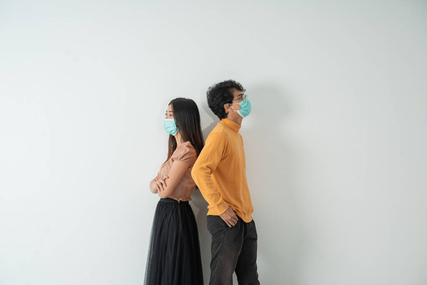social distancing. people with masks - Fotografie, Obrázek