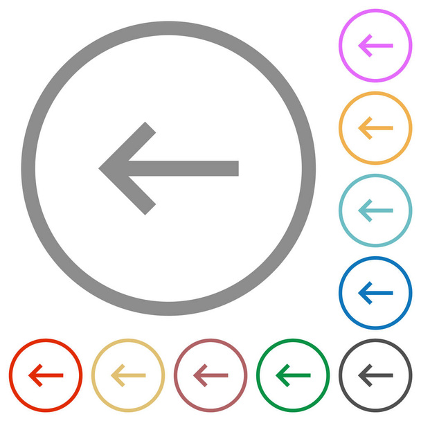 Toetsenbord tabblad egale kleur-iconen in ronde contouren op witte achtergrond - Vector, afbeelding