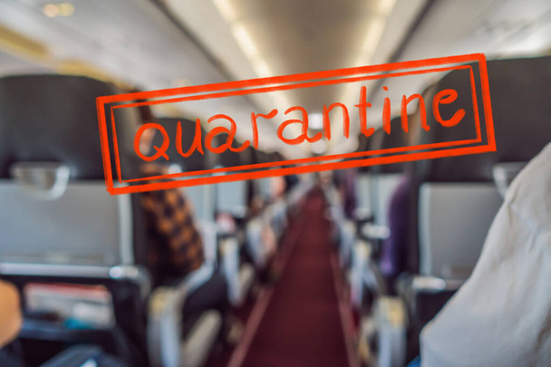 Quarantine due to coronavirus epidemic covid19 The cabin with passengers on board. A blurred background - Foto, Imagen