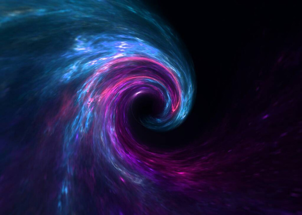 Абстрактная червоточина в космосе с газом и пылью, галактиками и звездами.
 - Фото, изображение