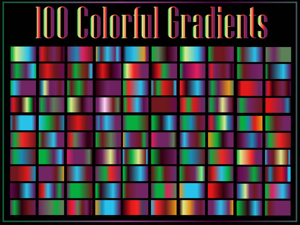 Vektor-Reihe von Farbverläufen. Sammlung von Farbquadraten - Vektor, Bild