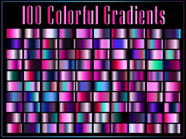 Conjunto vectorial de degradados de color.Colección de cuadrados de color
 - Vector, Imagen