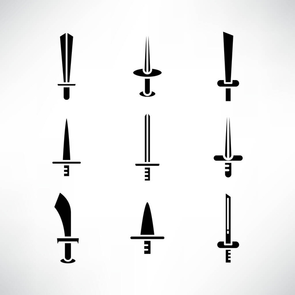 Schwert- und Degensymbole gesetzt - Vektor, Bild