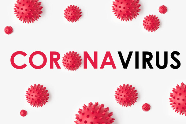 Inscrição CORONAVIRUS em fundo branco. Organização Mundial da Saúde OMS introduziu novo nome oficial para coronavírus
  - Foto, Imagem