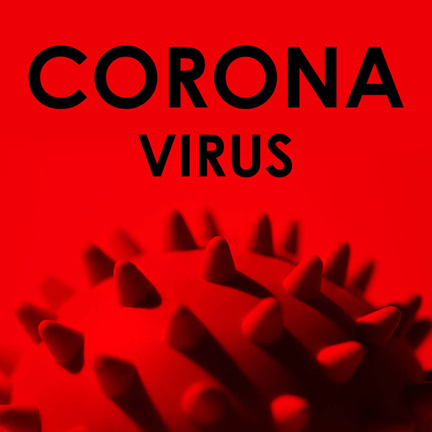 Inscrição CORONAVIRUS em fundo vermelho. Organização Mundial da Saúde OMS introduziu novo nome oficial para a doença: COVID-19 SARS, Coronaviridae, SARS-CoV, SARSCoV, MERS-CoV
 - Foto, Imagem