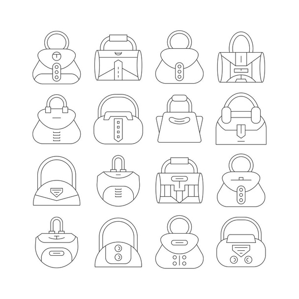 ícones de bolsa e bolsa design de linha fina
 - Vetor, Imagem