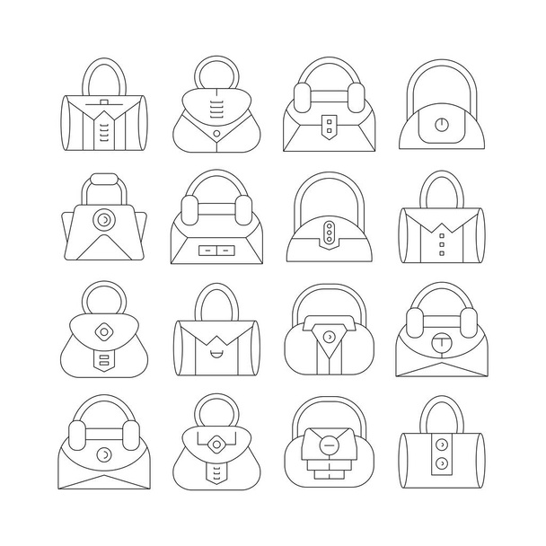 kabelka a pouzdro ikony tenké čáry design - Vektor, obrázek
