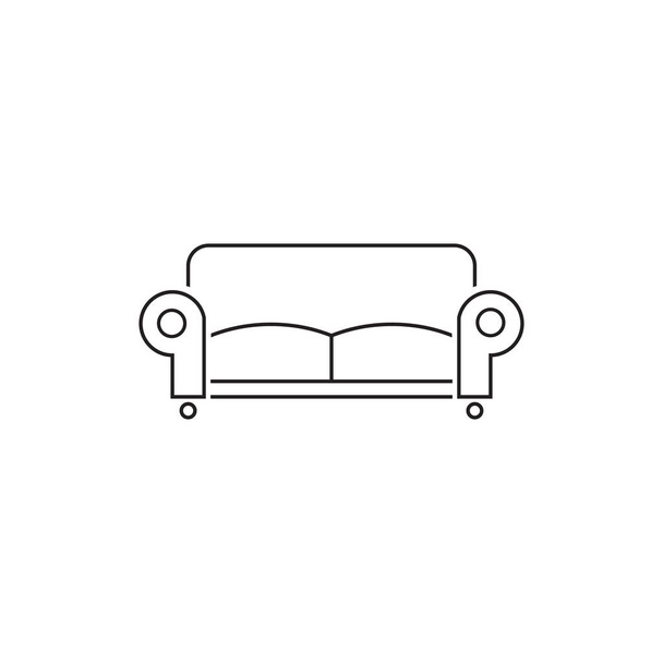 Sofa Line Icon vorhanden. Möbel oder Interior Element Illustration im Glyph-Stil als einfaches Vektorzeichen Trendsymbol für Design und Websites, Präsentation oder Mobile - Vektor, Bild
