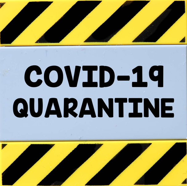 covid-19検疫標識-コロナウイルスパンデミックの概念 - 写真・画像