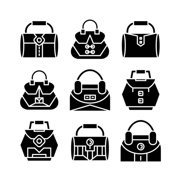 diseño de glifo de iconos de bolso y bolsa
 - Vector, Imagen