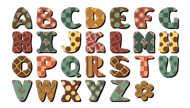 alfabeto scrapbook textura diferente sobre fondo blanco
 - Vector, Imagen