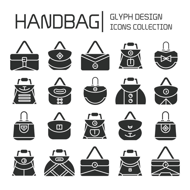 käsilaukku ja pussi kuvakkeet glyfi suunnittelu
 - Vektori, kuva